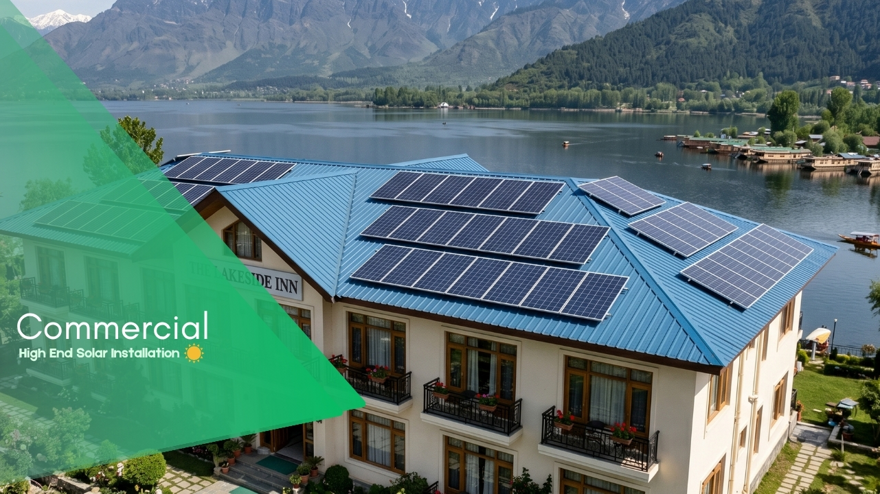 Commercial solar panel array installation
